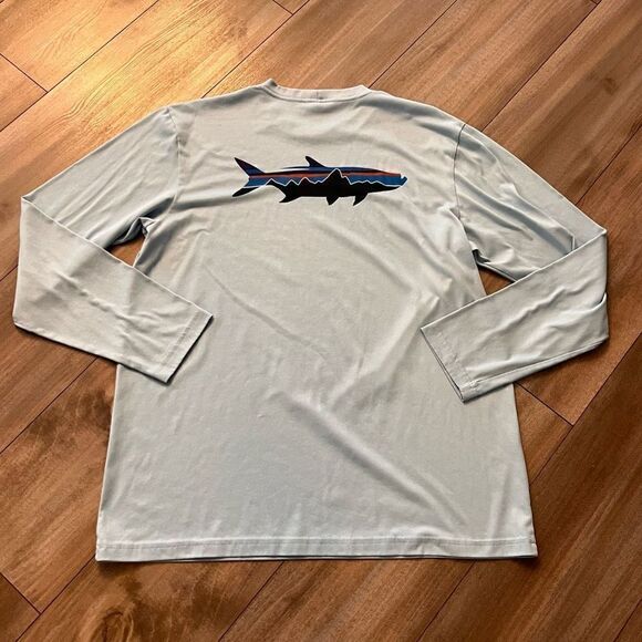 Patagonia Blue Athletic Casual Tshirt‎ Men Large Bin K-105 - Picture 4 of 4